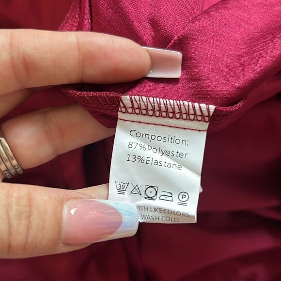 Wedding Guest V Neck Formal Sleeveless Evening Front Slit Dress - Picture 10 of 11